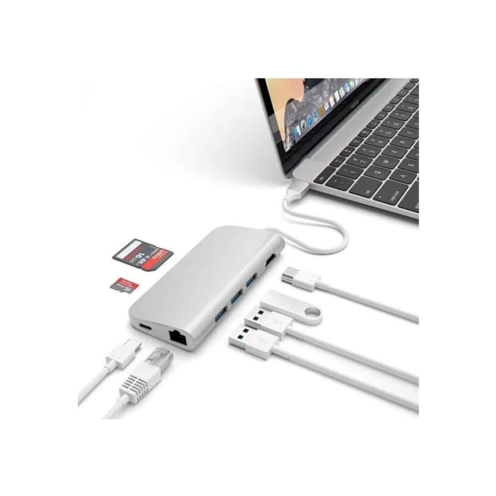 Satechi USB-C Multiport 4K Ethernet Silver adapteris